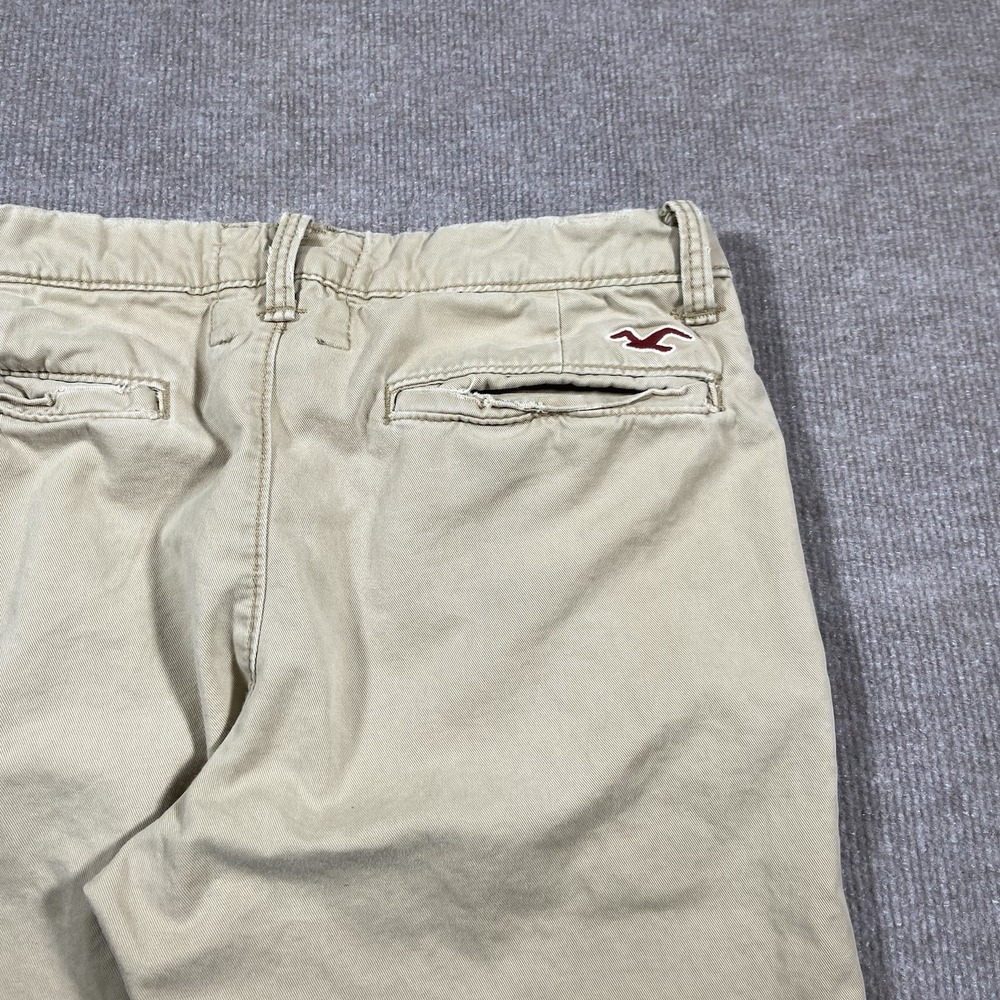Vintage Hollister Pants Mens 30x31 Beige Khaki Chino‎ Straight Leg Logo Y2K - Picture 4 of 12